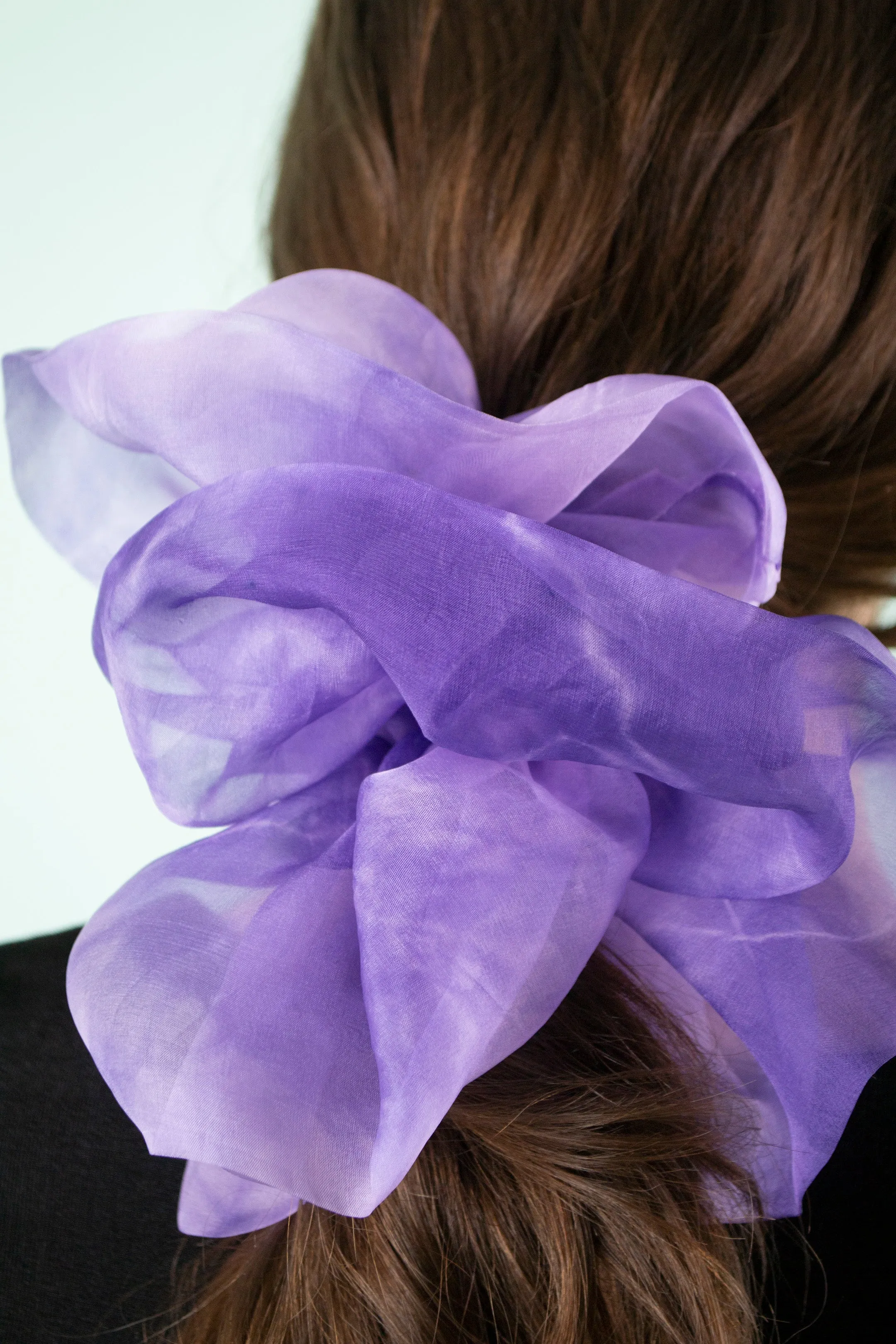 Giga Scrunchie in Periwinkle Tie-Dye Silk Organza