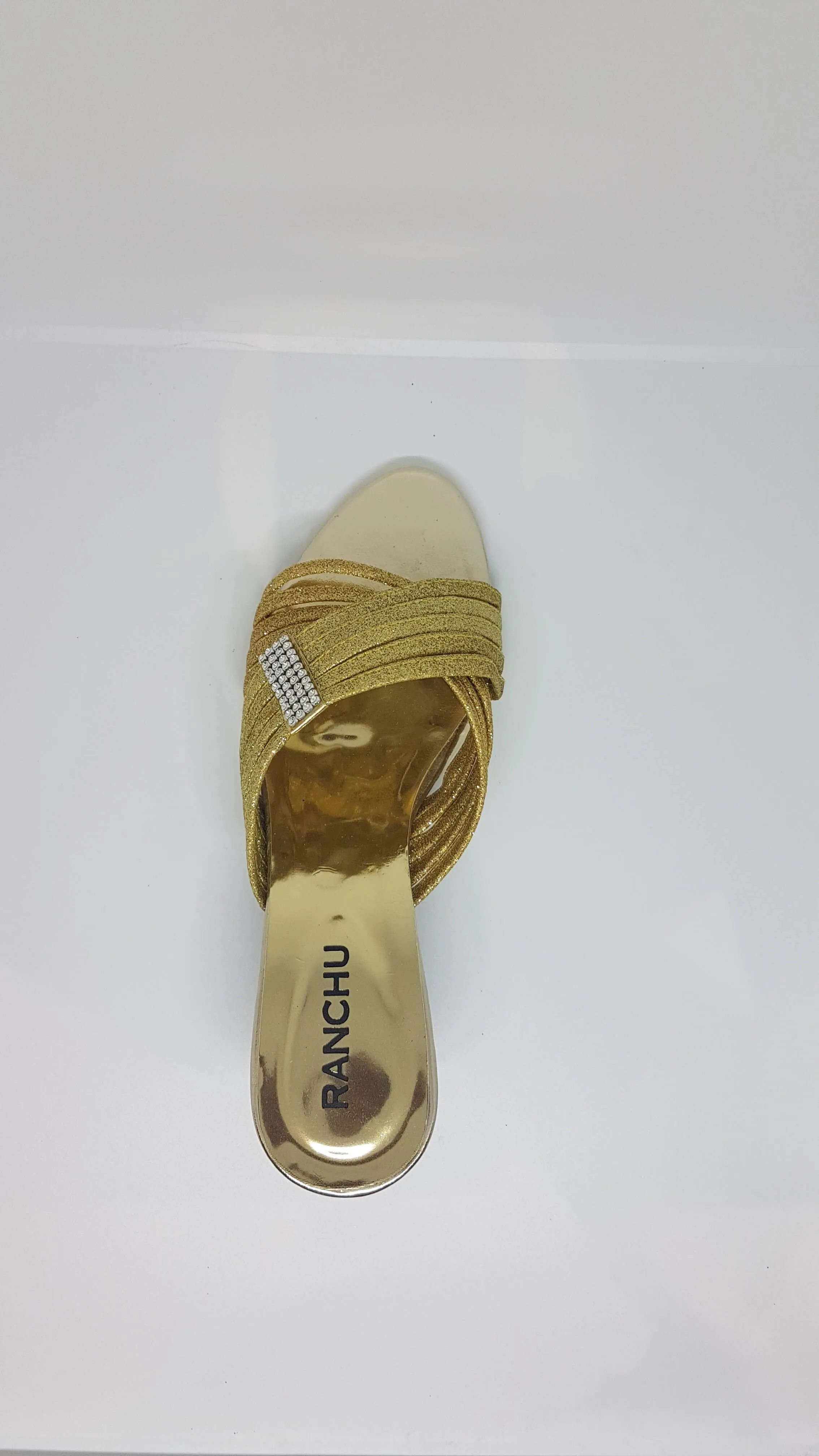 Gold Cross Over Straps Sandal SK007