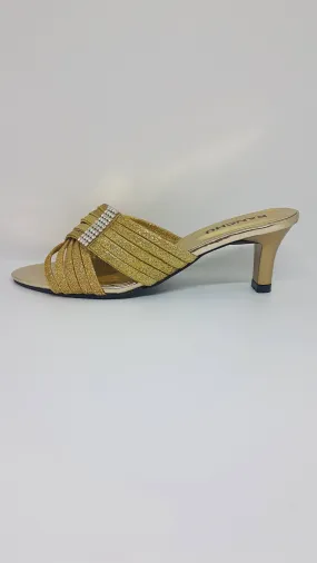 Gold Cross Over Straps Sandal SK007