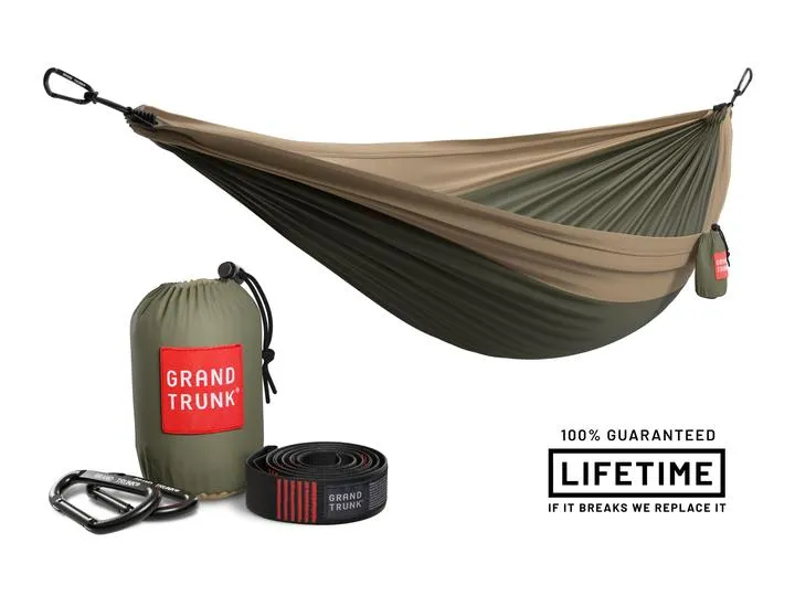 Grand Trunk Double Deluxe Parachute Nylon Hammock with Straps