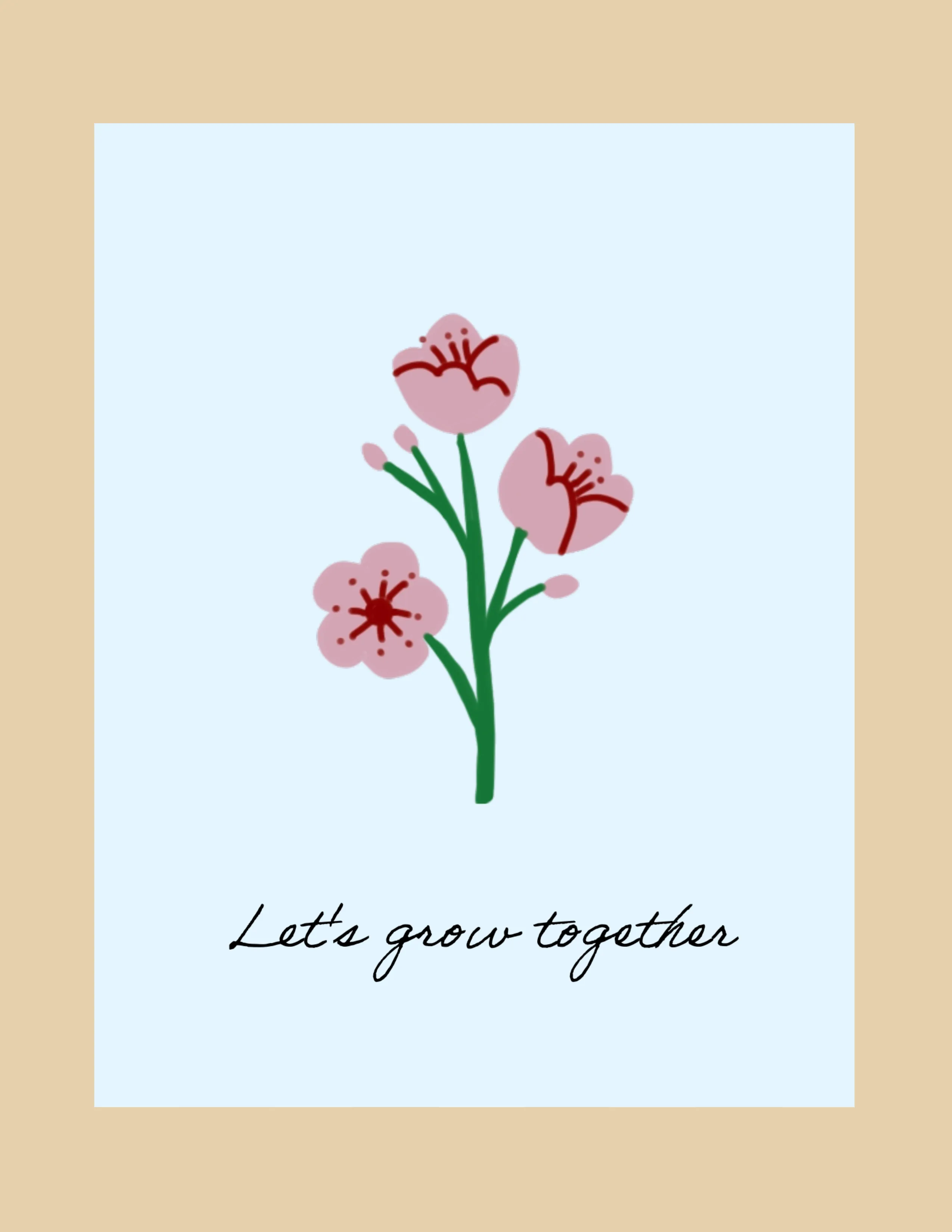 Greeting Card - Let's Grow Together