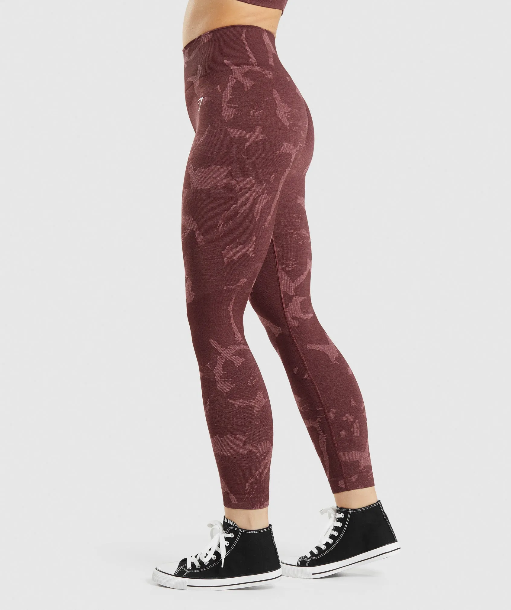 Gymshark Adapt Camo Seamless Leggings - Savanna | Cherry Brown