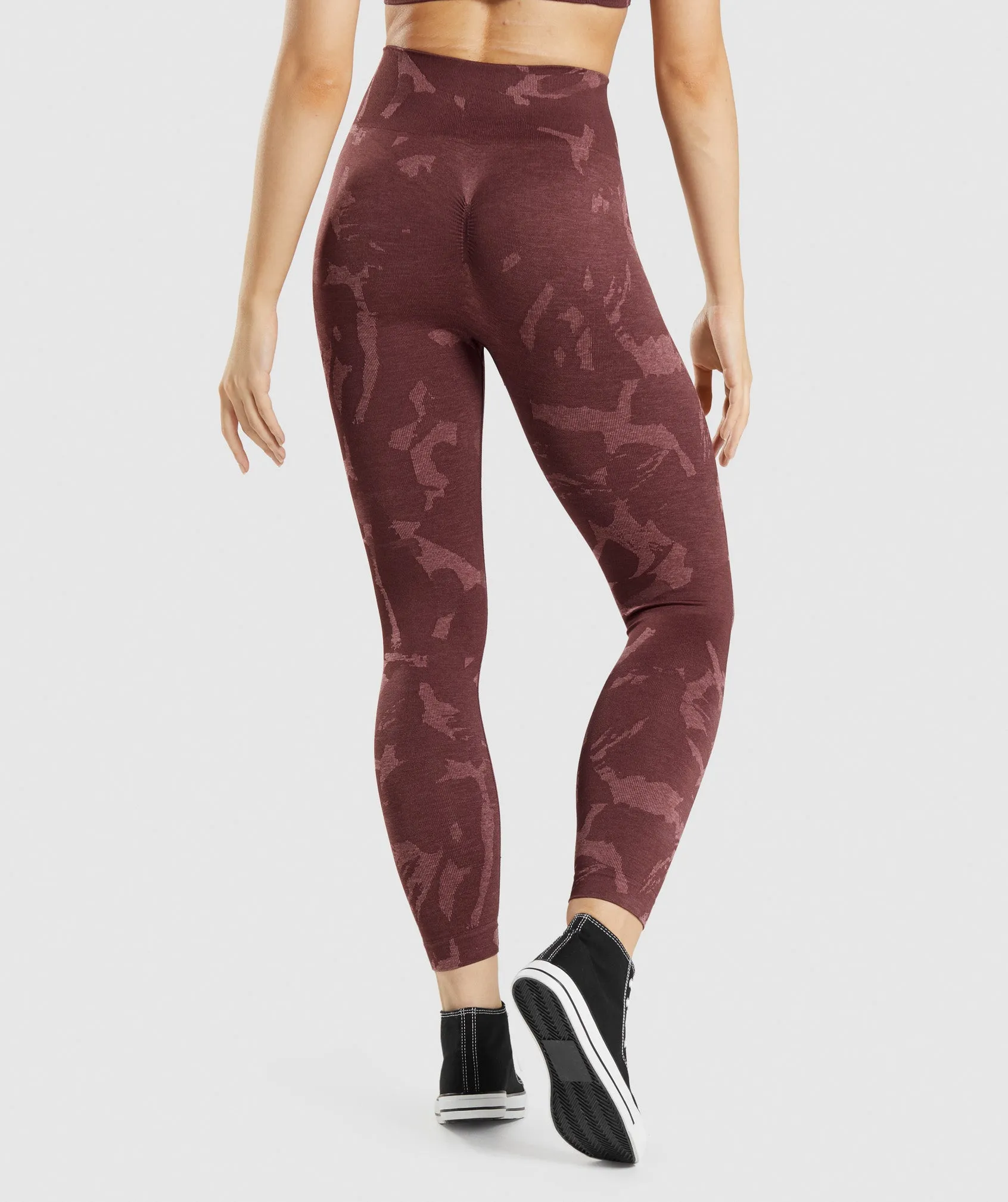 Gymshark Adapt Camo Seamless Leggings - Savanna | Cherry Brown