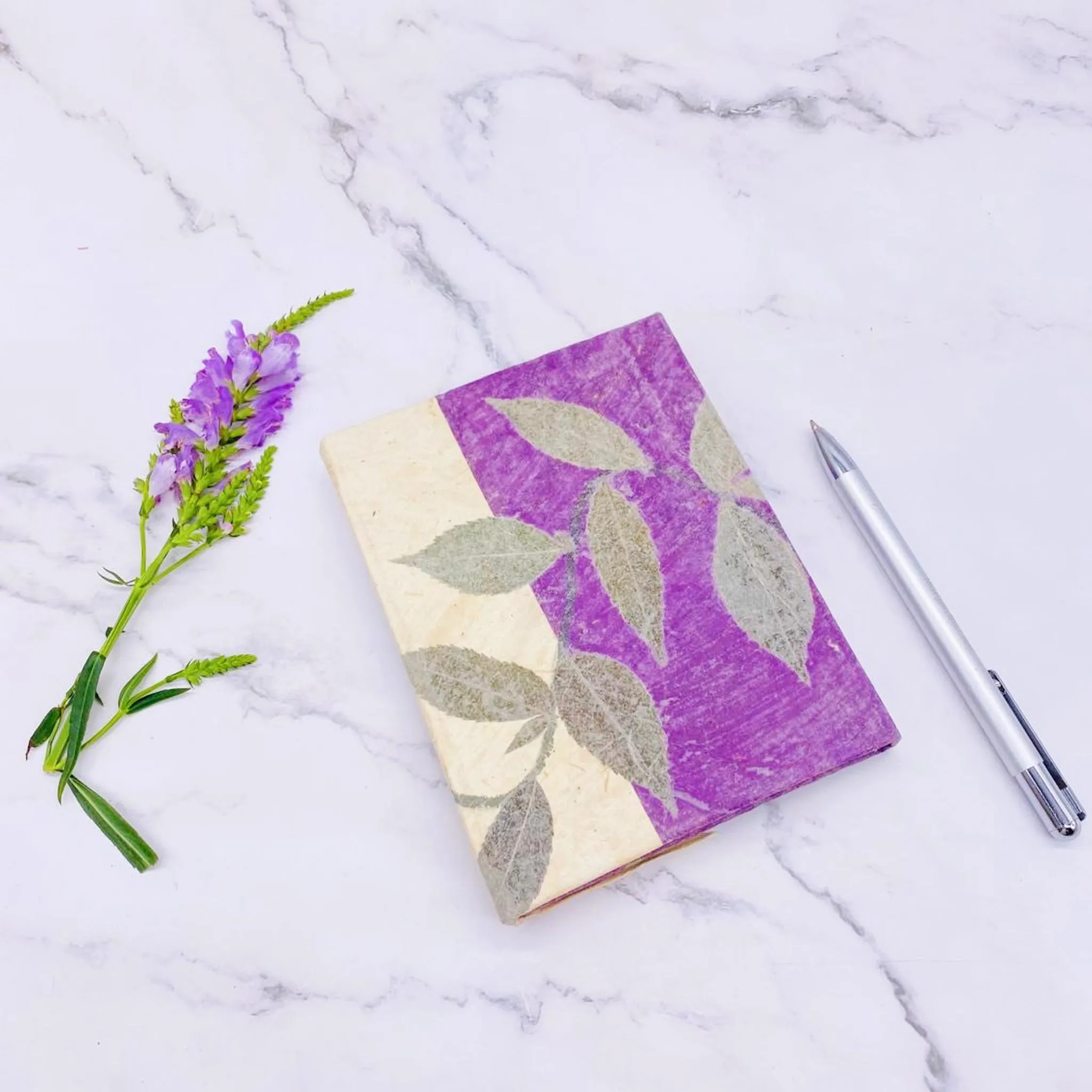 Hand Painted Eco Friendly Flower Design Journal