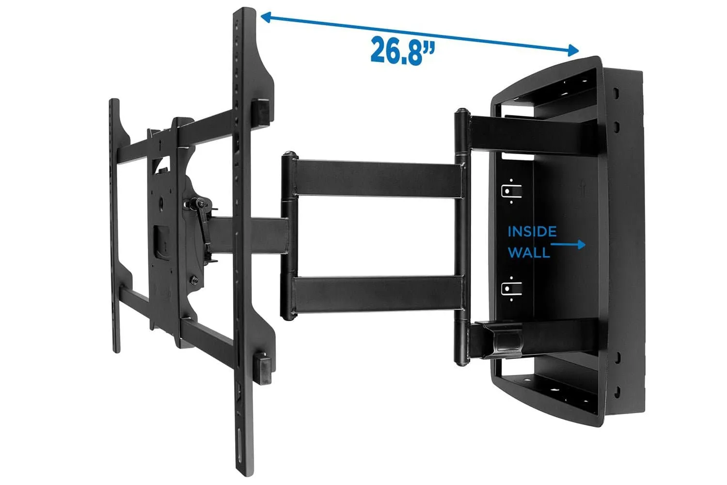 Heavy Duty Full Motion TV Wall Mount with Long Extension and Recessed Base