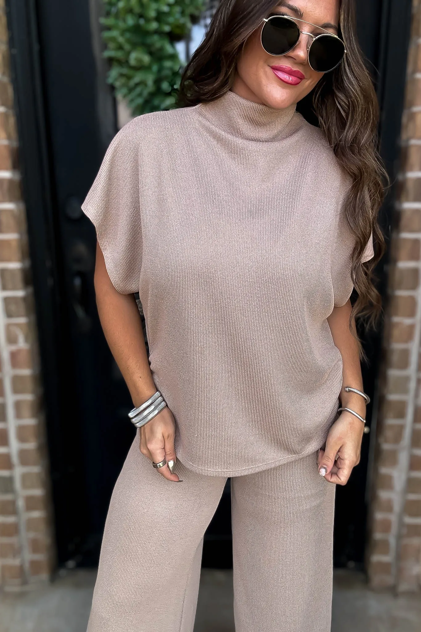 Here For It Beige Dolman Sleeve Top