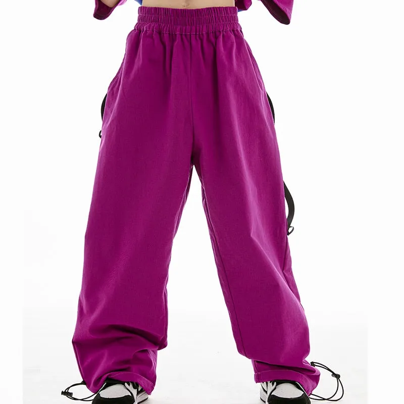 HH0371 Hip Hop -Street Dance Costume -Short Sleeves Tops - Pants-Performance Stage Wear HH0371