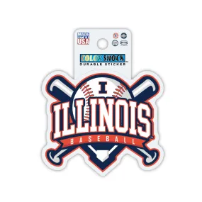 Illinois Fighting Illini Baseball Durable Decal