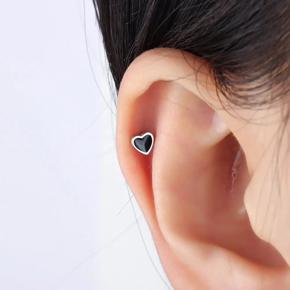 Inspiring Black Heart Stud