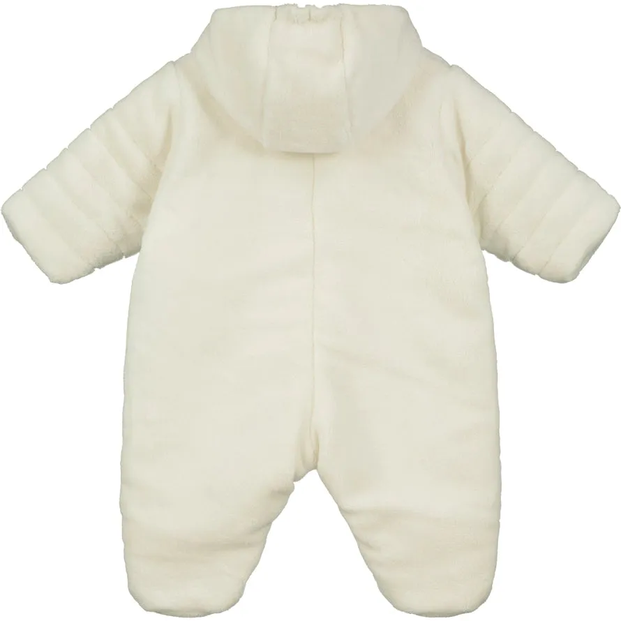 Ivory Fleece Baby Pramsuit