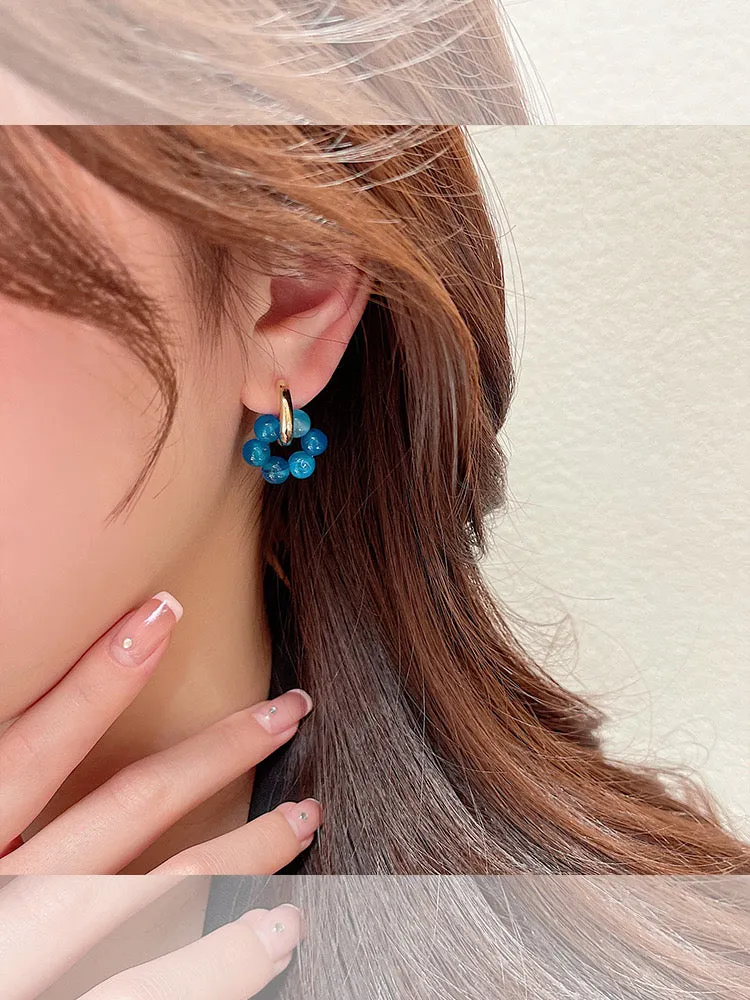 Just Lil Things  Blue Hoop Earrings jlt11525