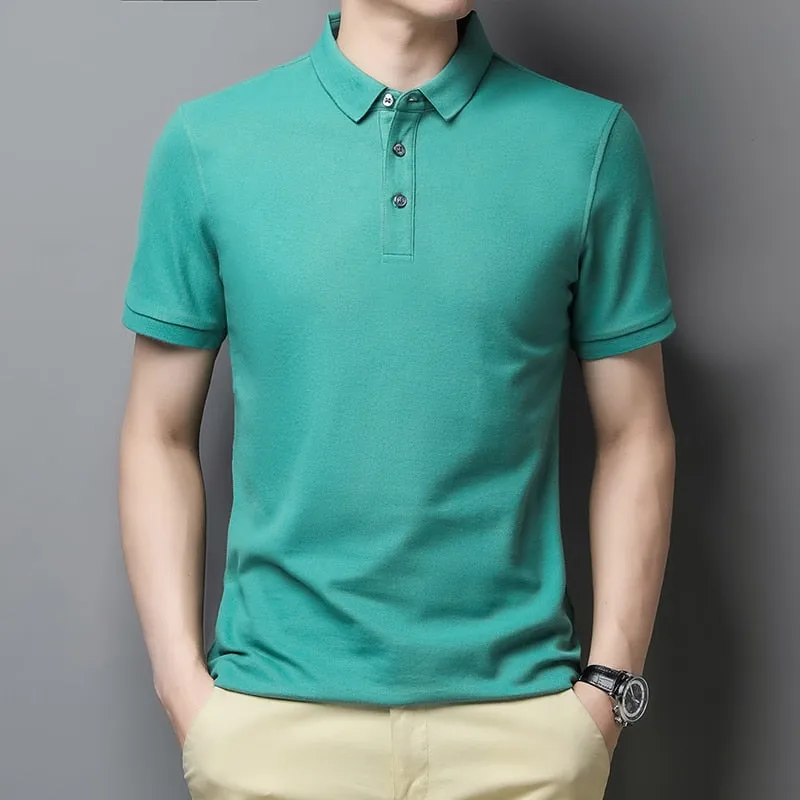 Korean Style Solid Polo Shirt Men's Short Sleeve Summer T Shirt Men's Clothing Streetwear Polo Shirt Korean Clothing