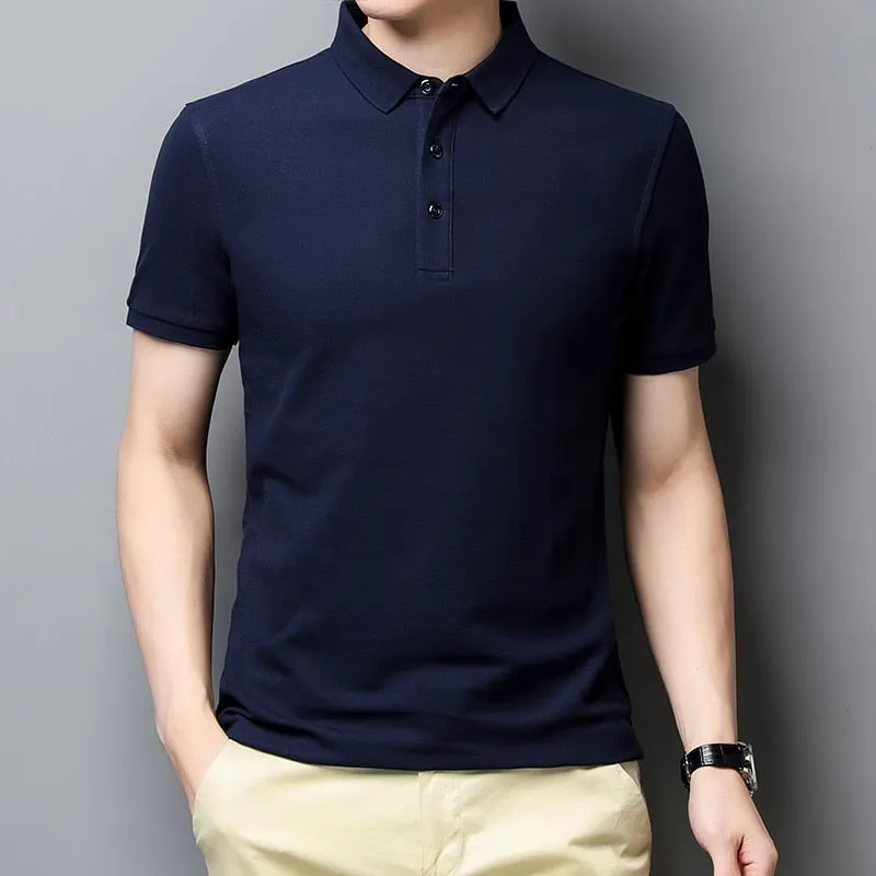 Korean Style Solid Polo Shirt Men's Short Sleeve Summer T Shirt Men's Clothing Streetwear Polo Shirt Korean Clothing