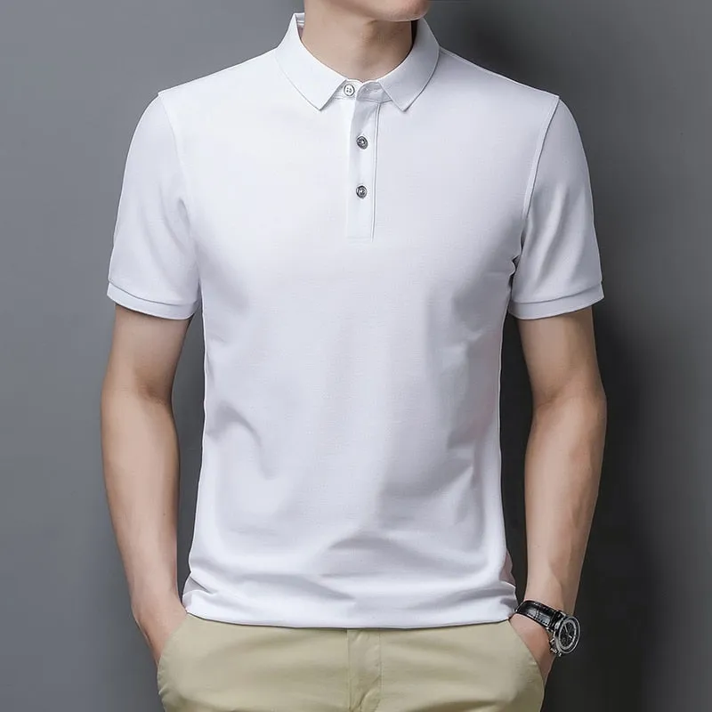 Korean Style Solid Polo Shirt Men's Short Sleeve Summer T Shirt Men's Clothing Streetwear Polo Shirt Korean Clothing