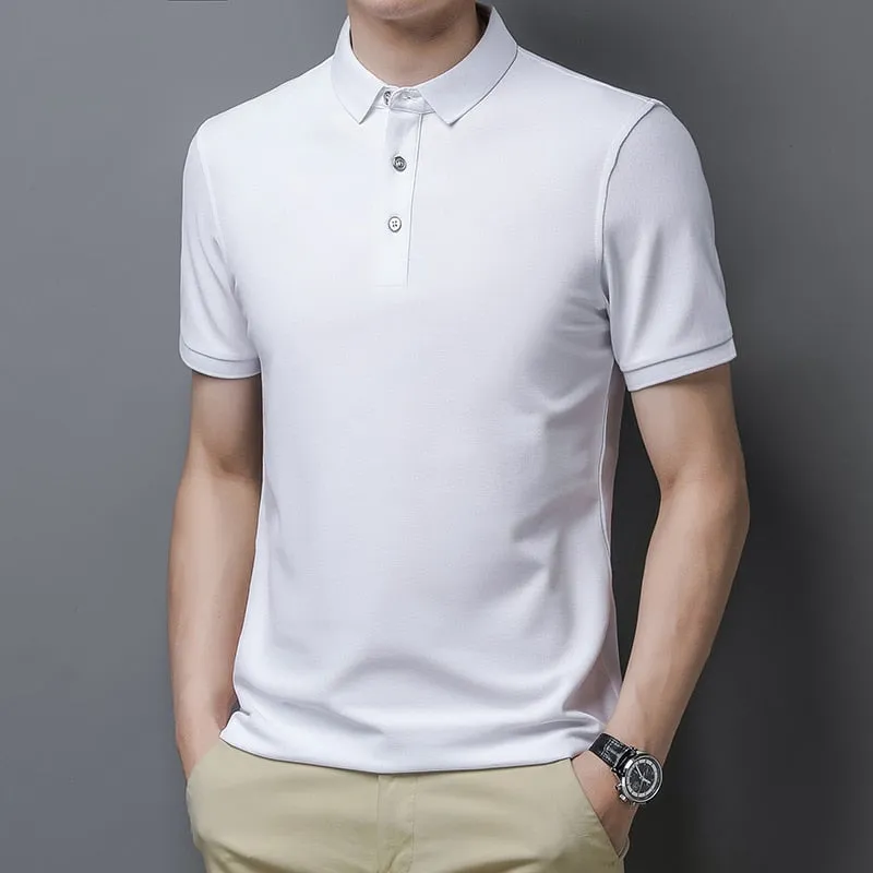 Korean Style Solid Polo Shirt Men's Short Sleeve Summer T Shirt Men's Clothing Streetwear Polo Shirt Korean Clothing