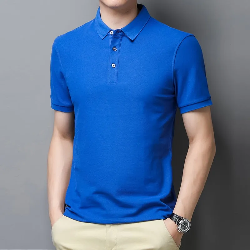 Korean Style Solid Polo Shirt Men's Short Sleeve Summer T Shirt Men's Clothing Streetwear Polo Shirt Korean Clothing