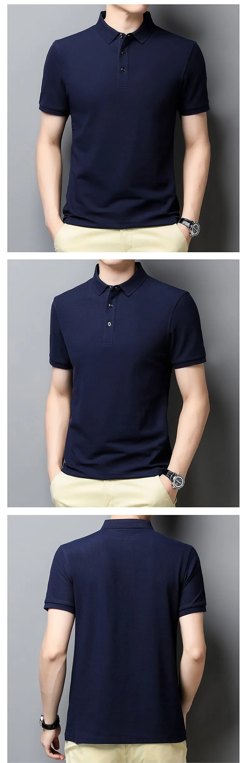 Korean Style Solid Polo Shirt Men's Short Sleeve Summer T Shirt Men's Clothing Streetwear Polo Shirt Korean Clothing