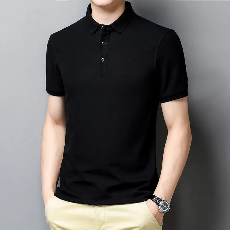 Korean Style Solid Polo Shirt Men's Short Sleeve Summer T Shirt Men's Clothing Streetwear Polo Shirt Korean Clothing