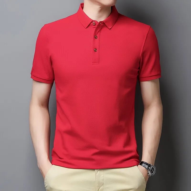 Korean Style Solid Polo Shirt Men's Short Sleeve Summer T Shirt Men's Clothing Streetwear Polo Shirt Korean Clothing