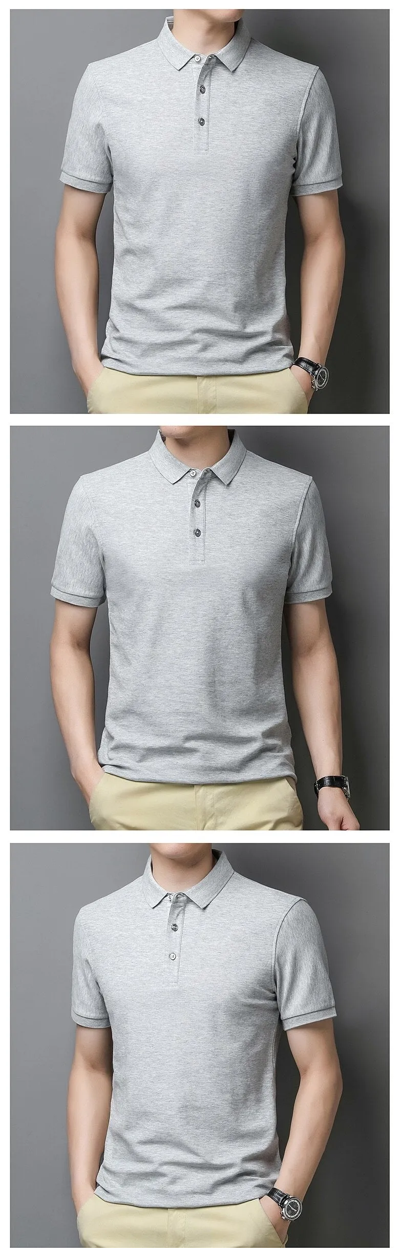 Korean Style Solid Polo Shirt Men's Short Sleeve Summer T Shirt Men's Clothing Streetwear Polo Shirt Korean Clothing