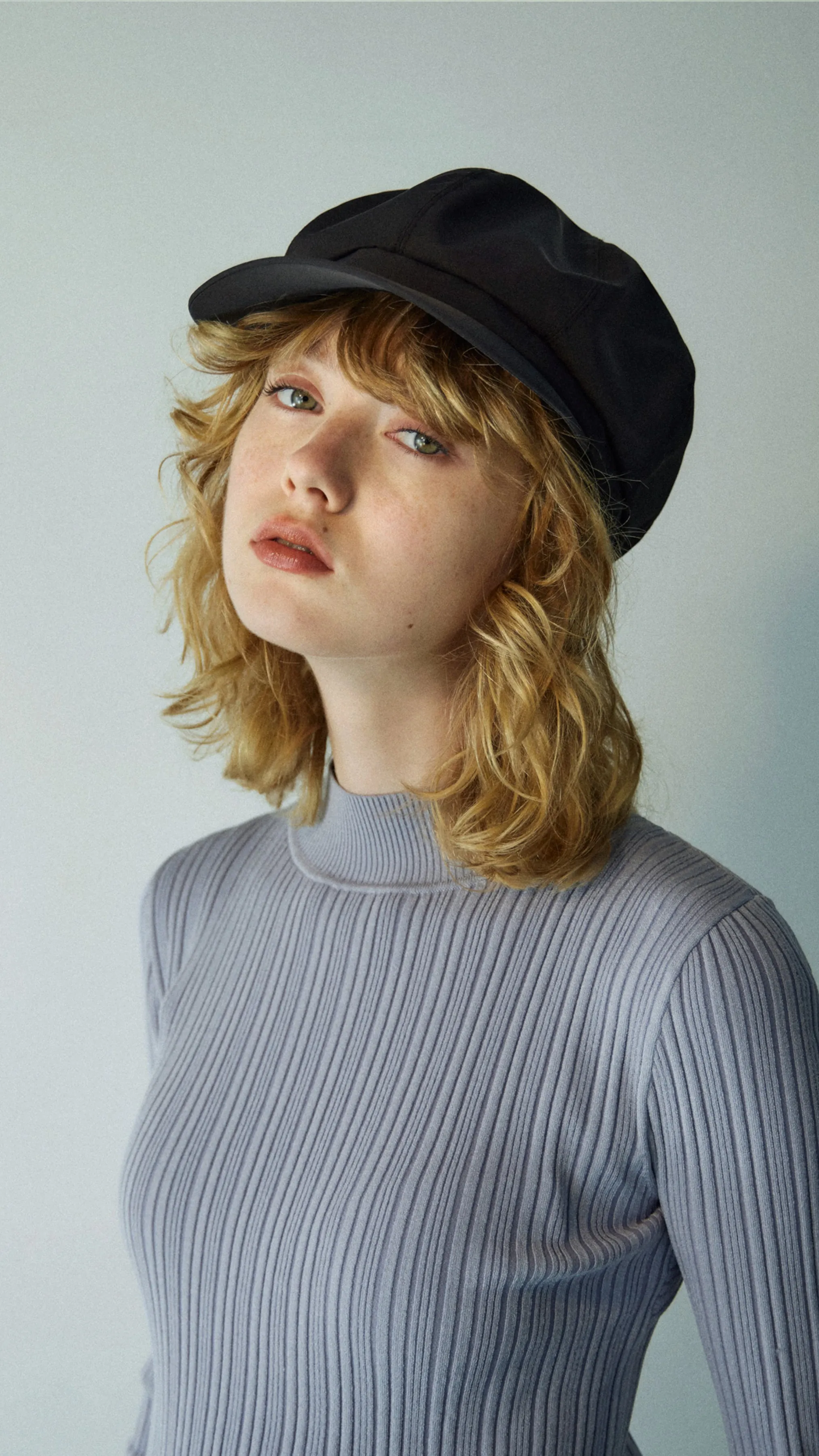 Ladies Nylon Extra-Panel Newsboy Cap With Raw Edge