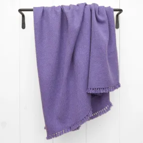 Lupine Purple Handwoven Cashmere Throw