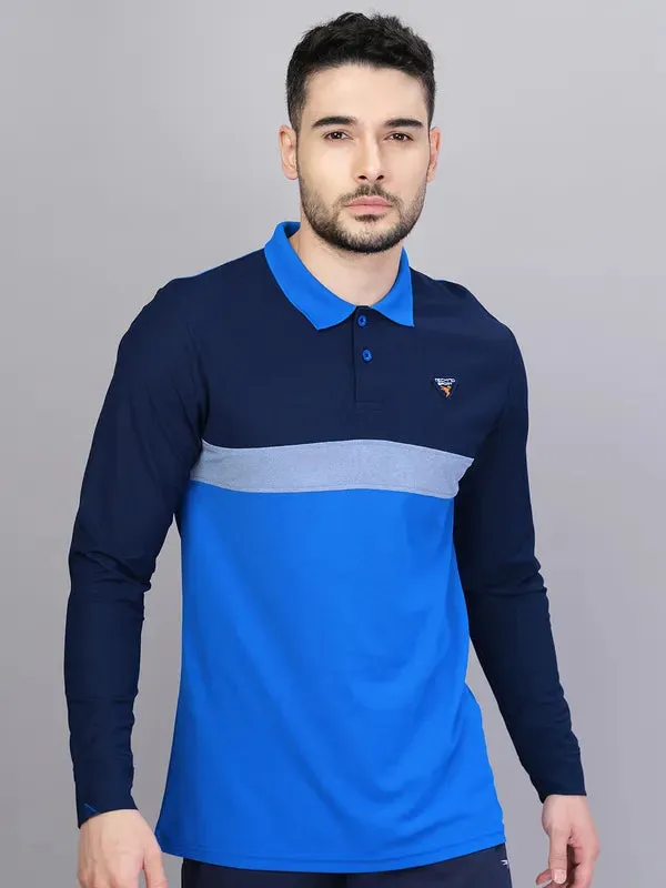 Men Colorblock Slim Fit Polo T-shirt with MATPIQ