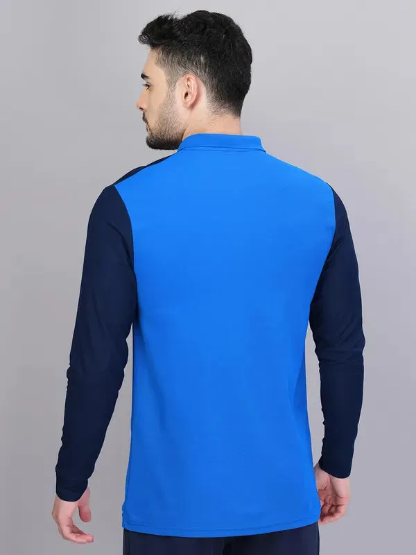 Men Colorblock Slim Fit Polo T-shirt with MATPIQ