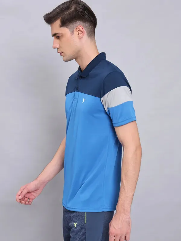 Men Colorblock Slim Fit Polo T-shirt with TECHNO COOL 