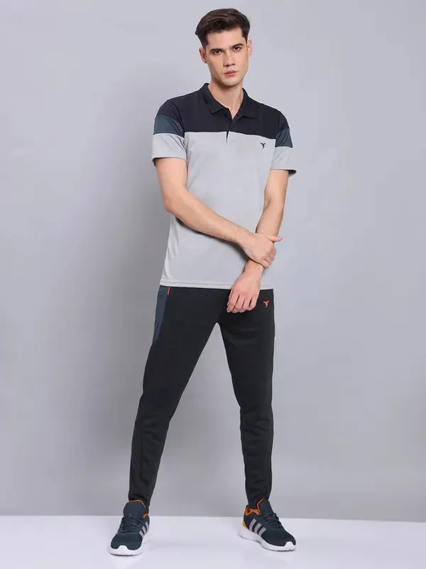 Men Colorblock Slim Fit Polo T-shirt with TECHNO COOL 