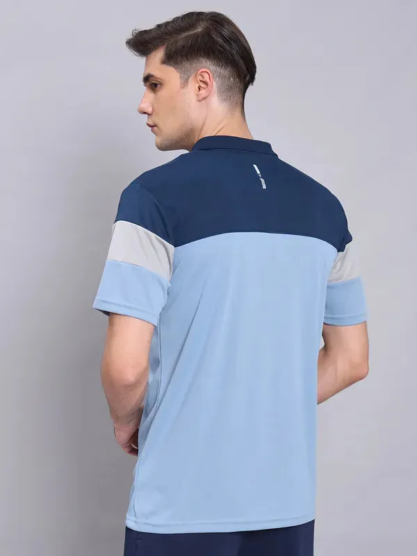 Men Colorblock Slim Fit Polo T-shirt with TECHNO COOL 