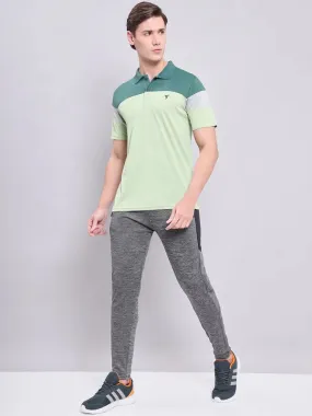 Men Colorblock Slim Fit Polo T-shirt with TECHNO COOL 