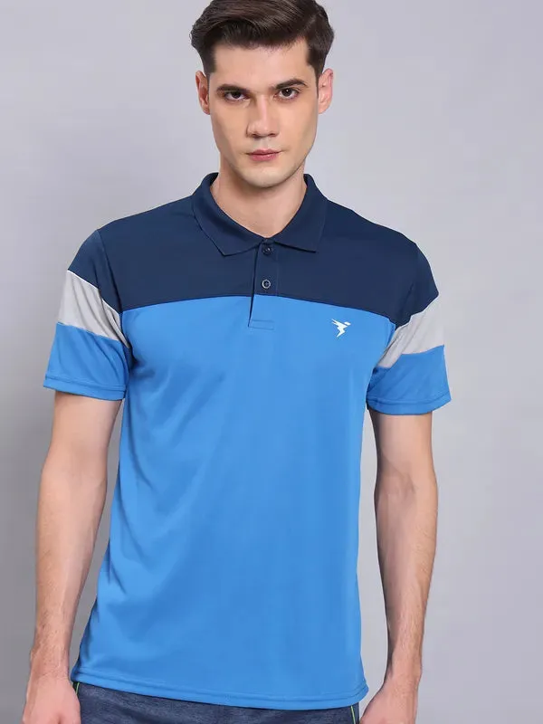 Men Colorblock Slim Fit Polo T-shirt with TECHNO COOL 