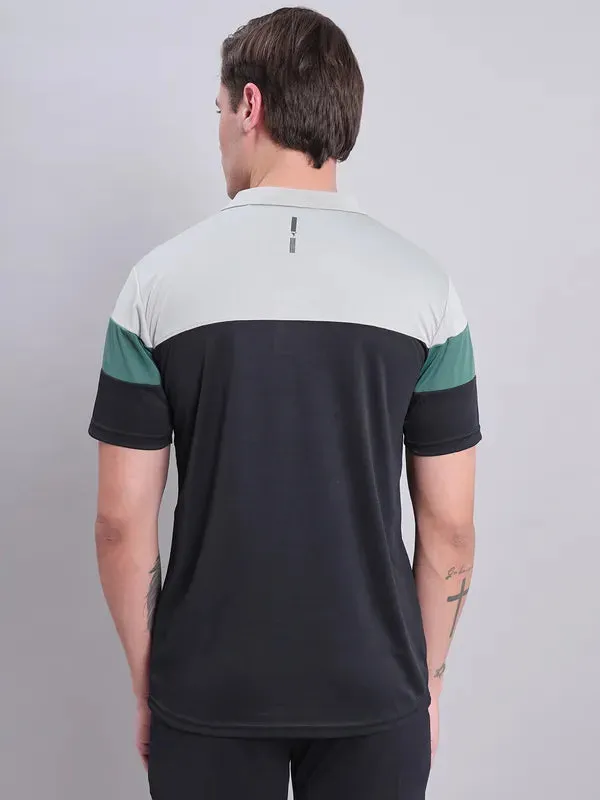 Men Colorblock Slim Fit Polo T-shirt with TECHNO COOL 