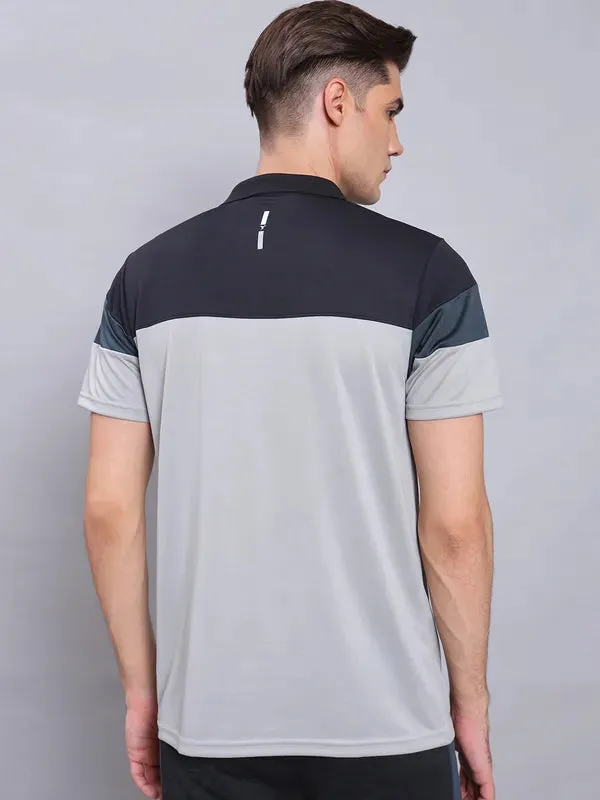 Men Colorblock Slim Fit Polo T-shirt with TECHNO COOL 