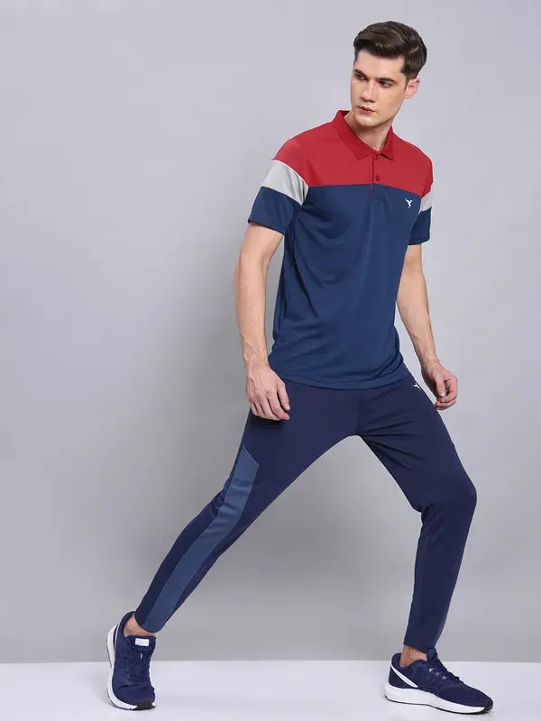 Men Colorblock Slim Fit Polo T-shirt with TECHNO COOL 