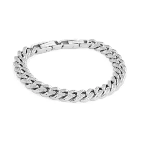 MEN'S STAINLESS STEEL CURB LINK BRACELET, 10MM WIDE