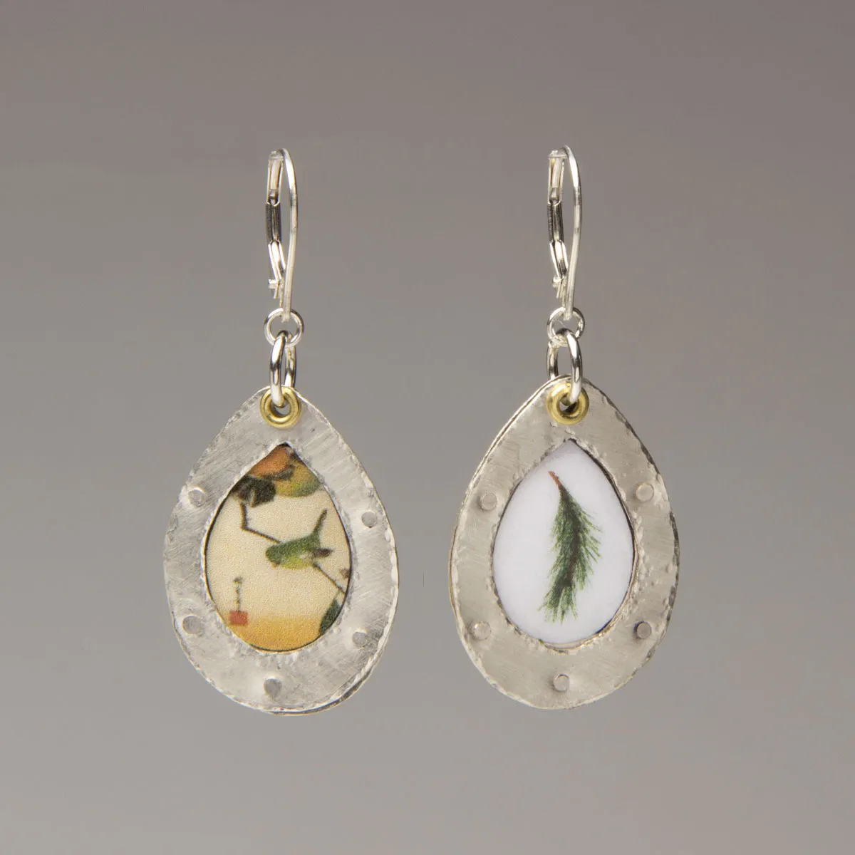 Nancy Hom  - Till I Am One with the Trees and Mountains - Mask and Earring with Bird Set