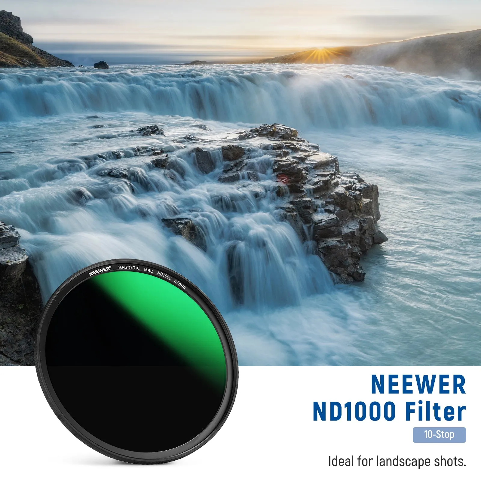 NEEWER 3-in-1 ND1000 Magnetic ND Lens Filter Kit (10 stops)