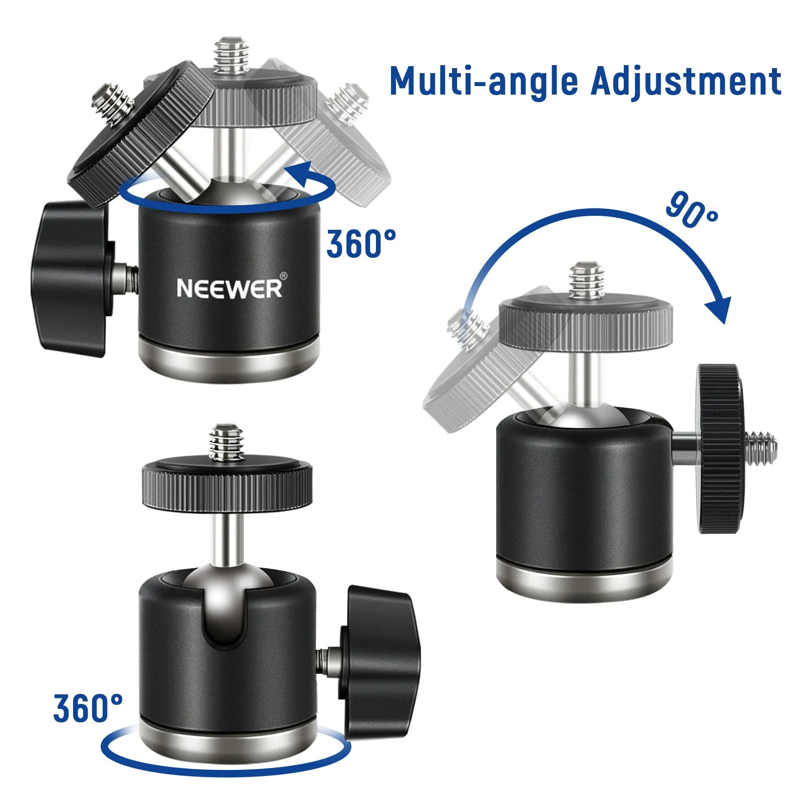 NEEWER Adjustable Aluminum Alloy Clamp C Clamp with Tripod Head