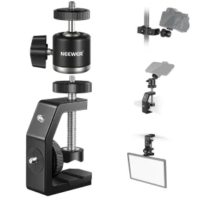 NEEWER Adjustable Aluminum Alloy Clamp C Clamp with Tripod Head