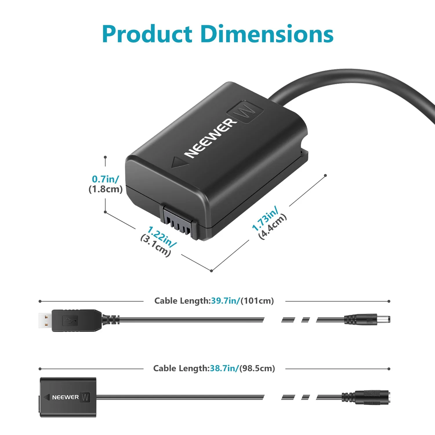 NEEWER DC NP-FW50 Dummy Battery For Sony