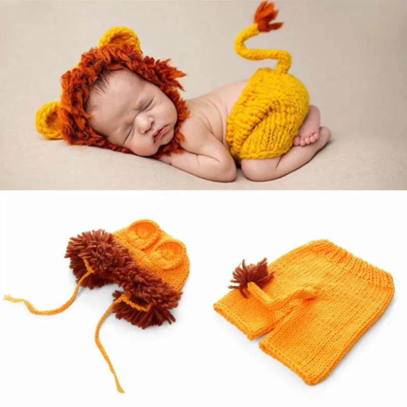 Newborn Photography Props Crochet Animals Outfit, Baby Photo Accessories Girl Boy Knitted Outfit