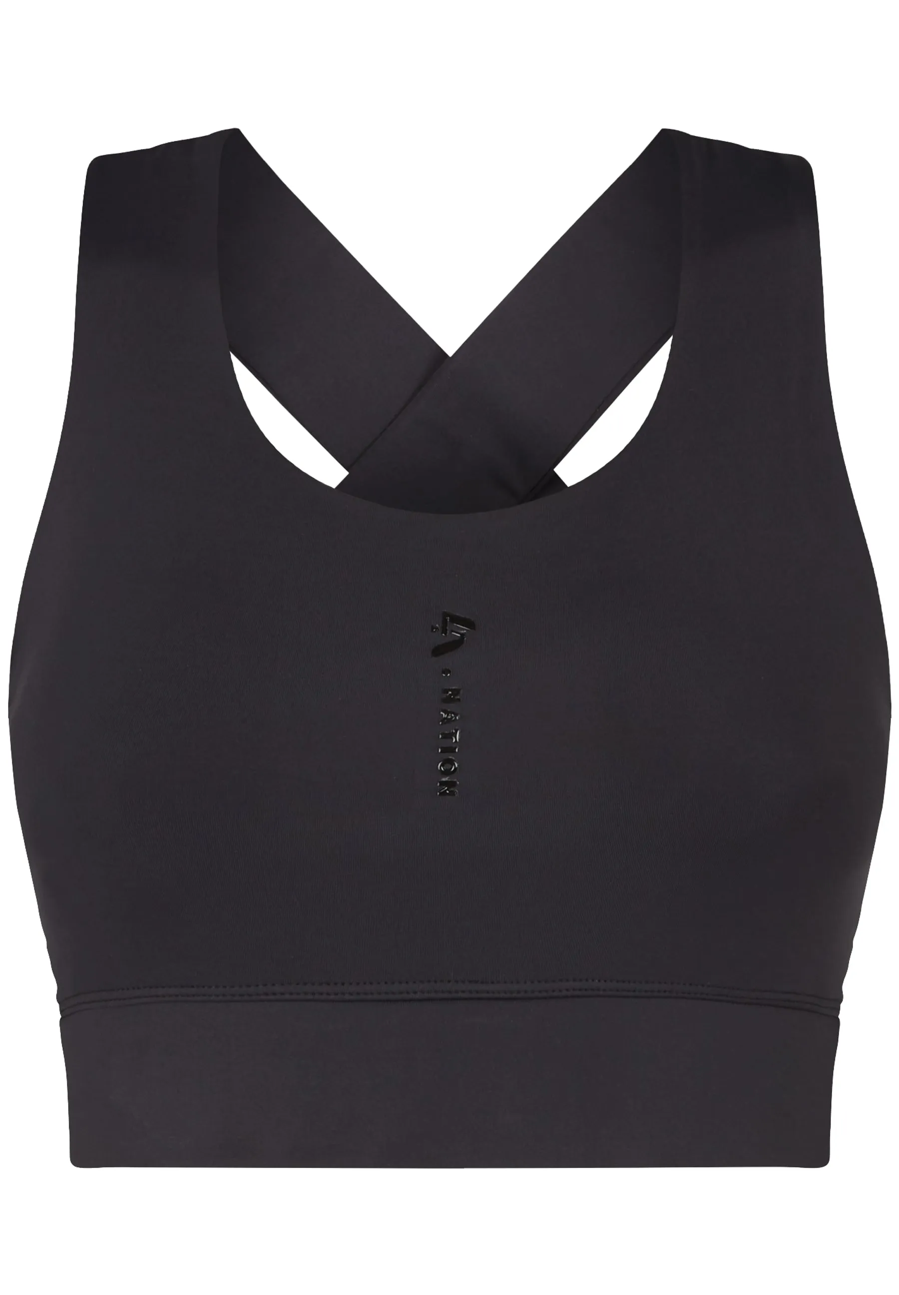 Performance Cross Over Strap Sports Bra-Black