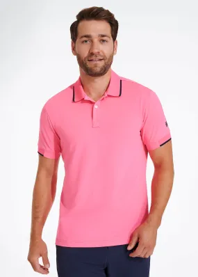 Performance Tipped Polo | Pink w/ Navy Tipping