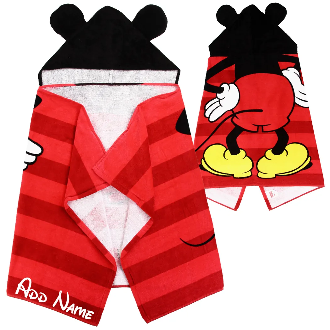 Personalized Embroidered Hooded Towel - Mickey Mouse