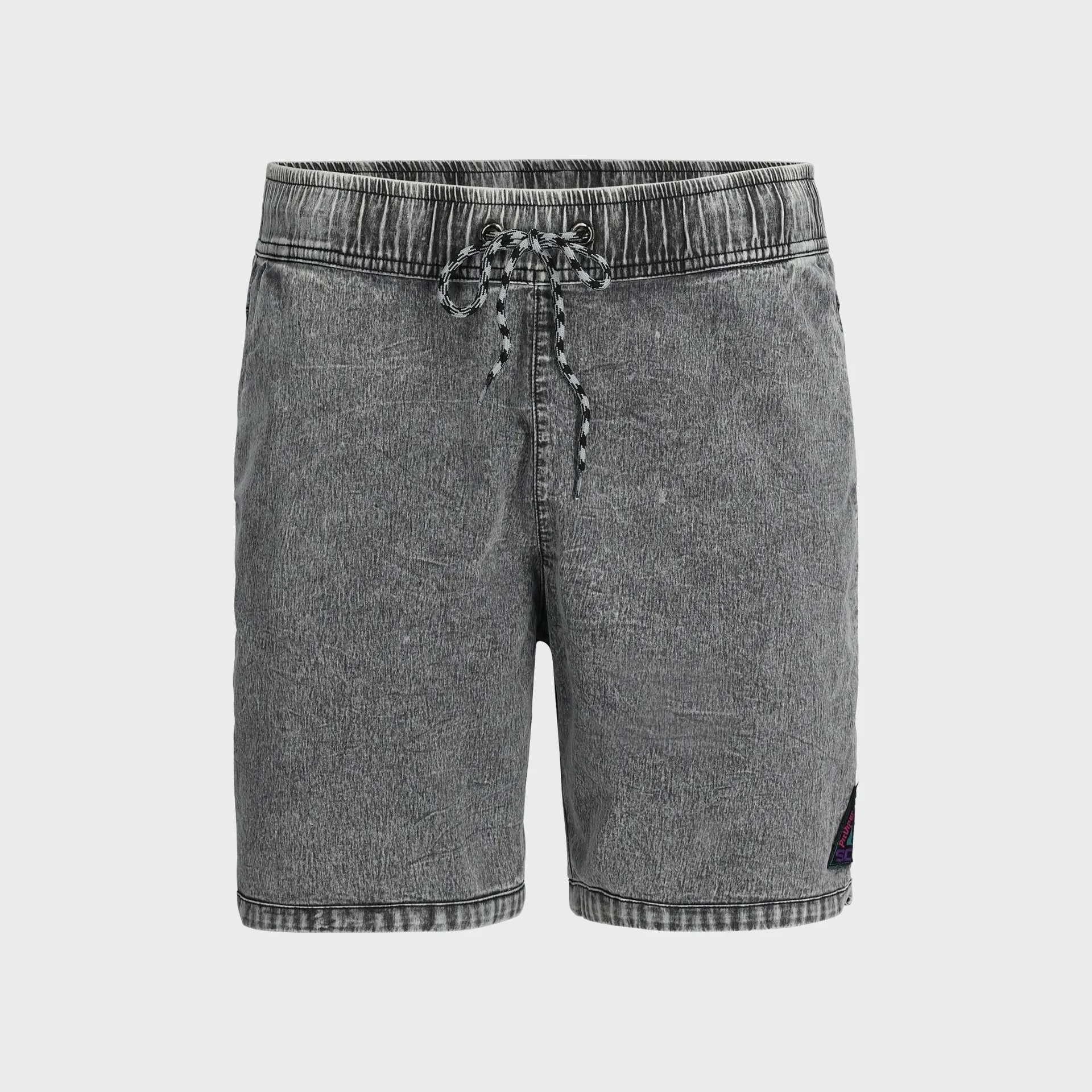 Pit Viper Mens Acid Wash Court Shorts - Grey