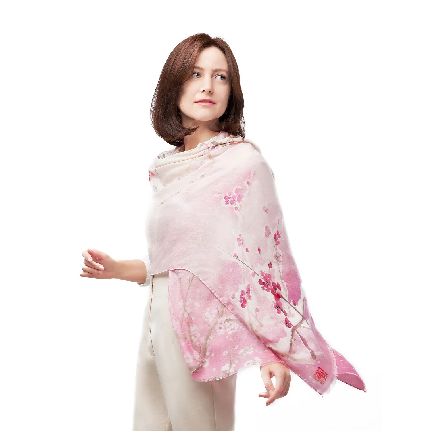 Plum Blossom Scarf - Pink