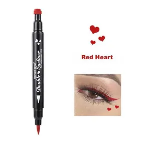 Red Heart Stamp and Eye Liner Makeup