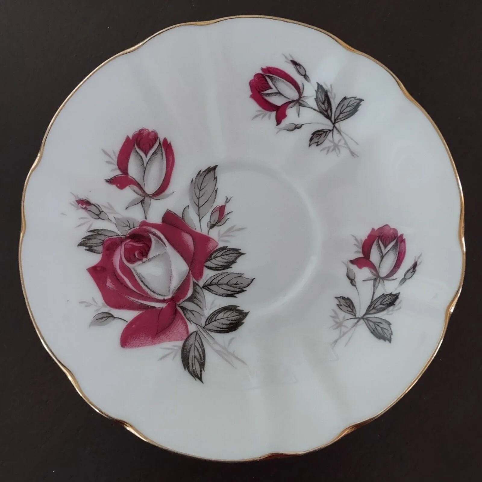 Rheinpfalz Hartporzellan Cup and Saucer Rose with Gold Accents